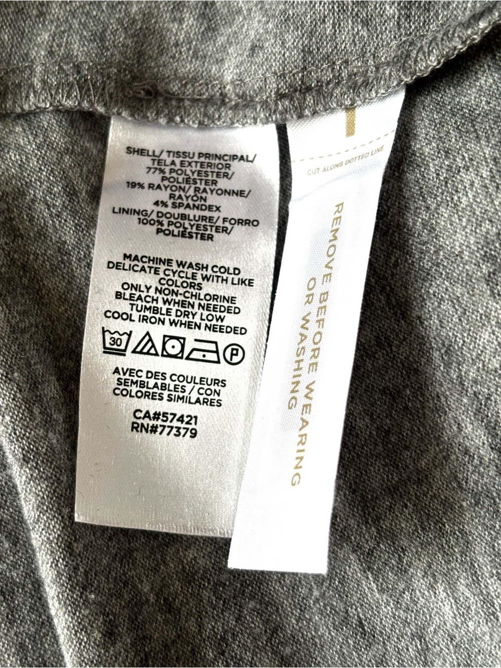 Ann Taylor Mock Neck Blouson Flare Dress Gray Size 12P Petite - Picture 4 of 4